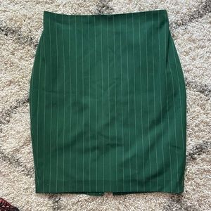 Green pinstripe pencil skirt from express